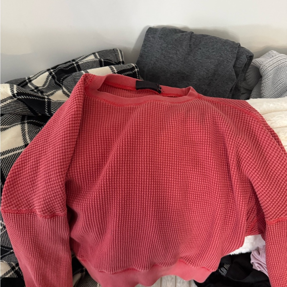 Urban Outfitters Textured Coral Sweater